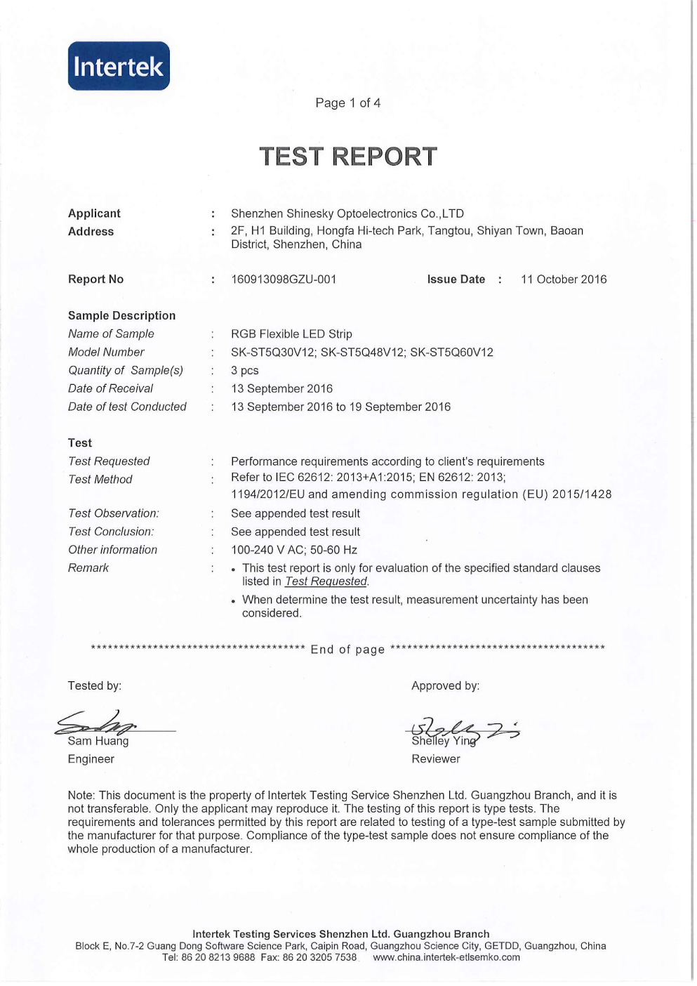 ERP Test report RGB