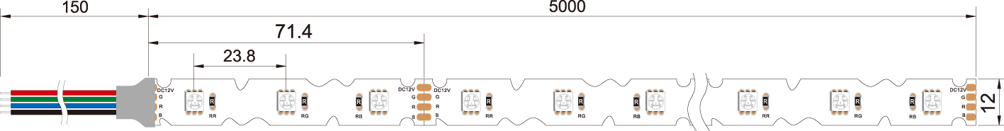 S-SHAPE 5050RGB  LED STRIP 42LEDS